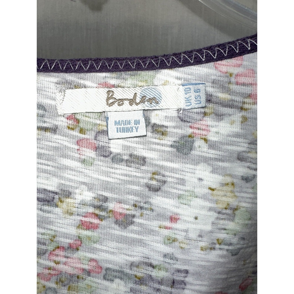 Boden Dress Women's Sz 6 Gray Floral Long Sleeve Cottagecore Gorpcore - Picture 2 of 7